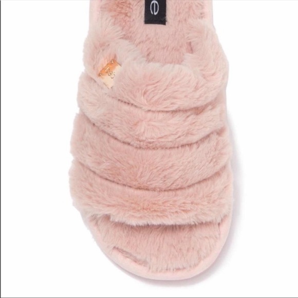 Bebe Sadia Faux Fur Slide Slipper Pink Size 9 NEW - Picture 4 of 5